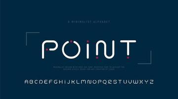 alfabeto punto minimalista di lettere e punti vettore