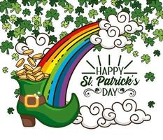 st. patrick day design con arcobaleno vettore