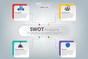 swot analisi aziendale infografica vettore