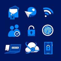 icona di controllo della privacy della sicurezza informatica vettore