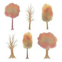 collezione albero autunno acquerello vettore