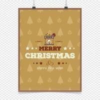 Natale carta design con elegante design e Marrone sfondo vettore