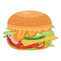 hamburger icona cartone animato vettore. formaggio ciambella vettore