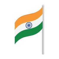 bandiera di India icona, isometrico 3d stile vettore