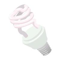 efficiente risparmio energetico lampadina cartone animato icona vettore