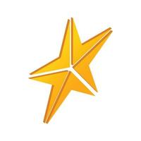 oro stella icona, isometrico 3d stile vettore