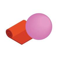 arancia yoga stuoia e rosa fitness palla icona vettore