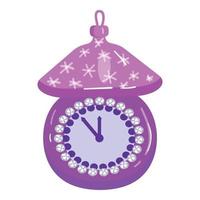 orologio Natale albero giocattolo icona cartone animato vettore. inverno carino vettore