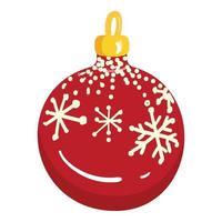rosso palla Natale albero giocattolo icona cartone animato vettore. inverno decorazione vettore