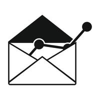 e-mail concetto nero semplice icona vettore