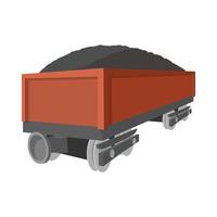 carro con carbone cartone animato icona vettore