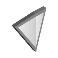 argento triangolare scudo icona, isometrico 3d stile vettore