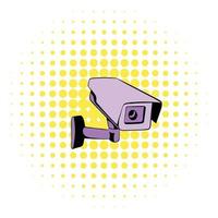 sorveglianza telecamera icona, i fumetti stile vettore