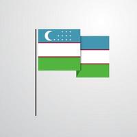 Uzbekistan agitando bandiera design vettore