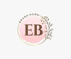 iniziale eb femminile logo. utilizzabile per natura, salone, terme, cosmetico e bellezza loghi. piatto vettore logo design modello elemento.
