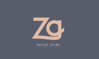 alfabeto lettere iniziali monogramma logo zg, gz, z e g vettore