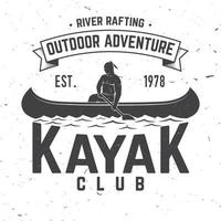 kayak club. vettore illustrazione.
