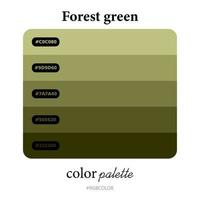 foresta verde colore tavolozze con precisione con codici, Perfetto per uso di illustratori vettore