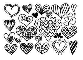 Vettore Cartoon Hearts Icons