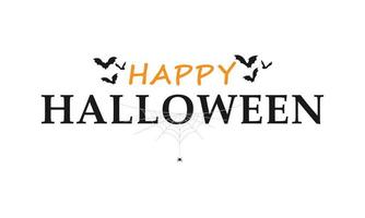 contento Halloween testo lettering bandiera o etichetta vettore Immagine