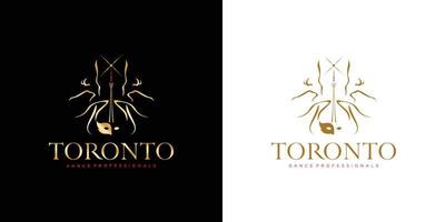 moderno e lusso toronto danza logo design vettore