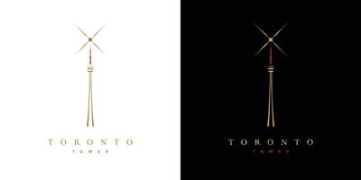 moderno e lusso toronto città Torre logo design vettore