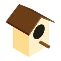 birdhouse isometrico 3d icona vettore