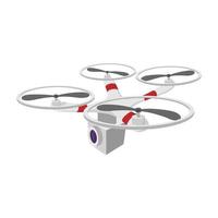 Quadrocopter con telecamera cartone animato icona vettore