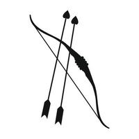 Cupido arco e frecce semplice icona vettore