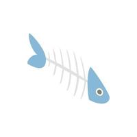 pesce ossatura icona, isometrico 3d stile vettore