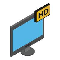 tv HD isometrico 3d icona vettore
