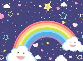 arcobaleno vuoto con stelle smiley vettore