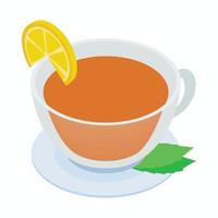 tazza di tè con menta e Limone icona vettore