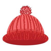 rosso inverno copricapo icona cartone animato vettore. cappello sciarpa vettore