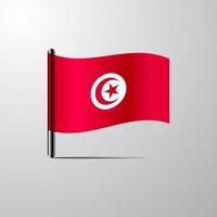 tunisia agitando brillante bandiera design vettore