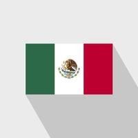 Messico bandiera lungo ombra design vettore