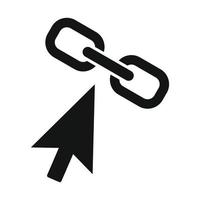 catena collegamento nero semplice icona vettore