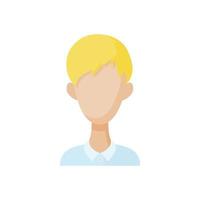 avatar biondo uomini icona, cartone animato stile vettore