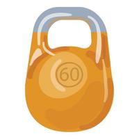 kettlebell icona cartone animato vettore. Palestra peso vettore