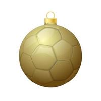 d'oro Natale calcio palla icona per Natale albero vettore