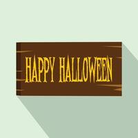 cartello contento Halloween piatto icona vettore