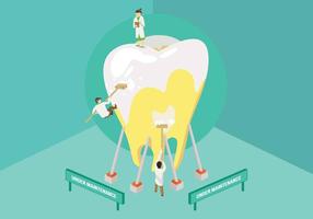 Illustrazione gratuita del dente di pulizia del dentista vettore
