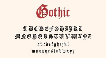 classico Gotico font. Vintage ▾ alfabeto per anca luppolo e rap estetico. medievale abc vettore impostare. anni 90 lettere collezione per calcio fan.