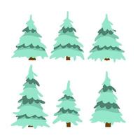 inverno albero. neve su rami. elemento di natura e foreste. cartone animato piatto illustrazione. freddo stagione. nuovo anno e Natale decorazioni vettore