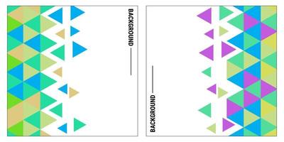 impostato di modelli con colorato triangolo modello a ogni angolo posizione con bianca spazio. moderno geometrico sfondo per attività commerciale o aziendale presentazioni. eps10 vettore illustrazione
