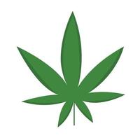 piatto vettore marijuana illustrazione isolato nel verde colore su bianca sfondo. medico modello, manifesto logo.