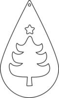 Natale albero nel un' telaio disegnato con un' linea. vettore