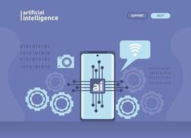 artificiale inteligence nel smartphone vettore