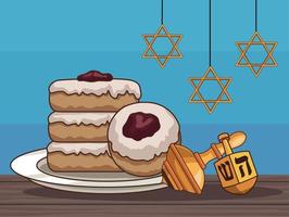 hanukkah cibo e giocattoli vettore