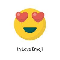 nel amore emoji vettore piatto icona design illustrazione. amore simbolo su bianca sfondo eps 10 file